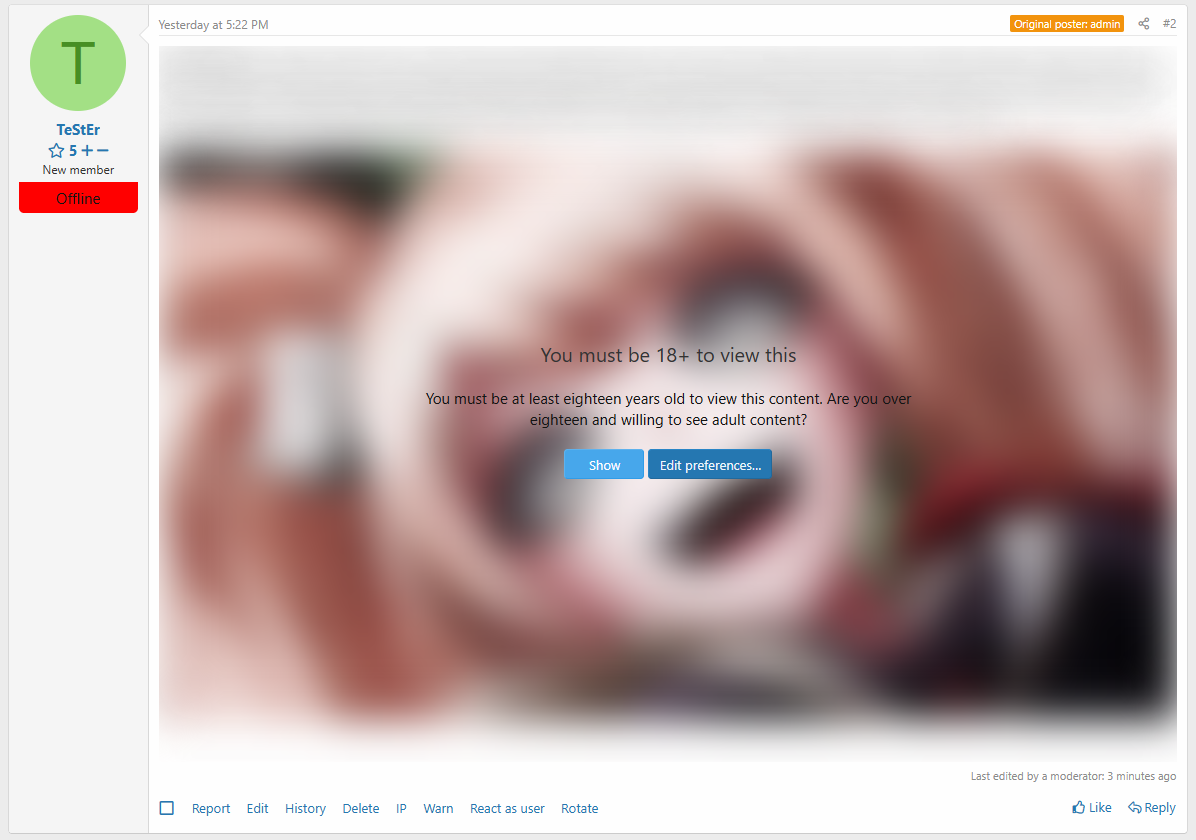 [OzzModz] Adult Content Filter 2.2.0 Patch Level 3 – +18 İçerik Engelleme Eklentisi (XenForo)