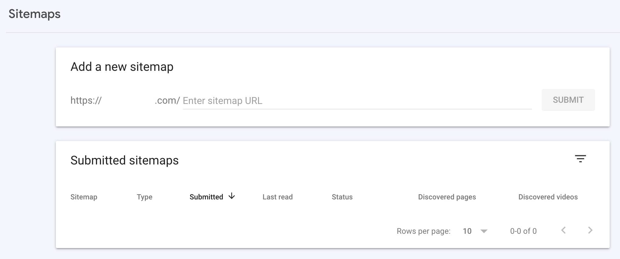GSC'ye yeni bir site haritası ekleme