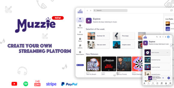Muzzie Music Podcast and Radio Streaming Platform Script Muzzie Music Podcast and Radio Streaming Platform Script